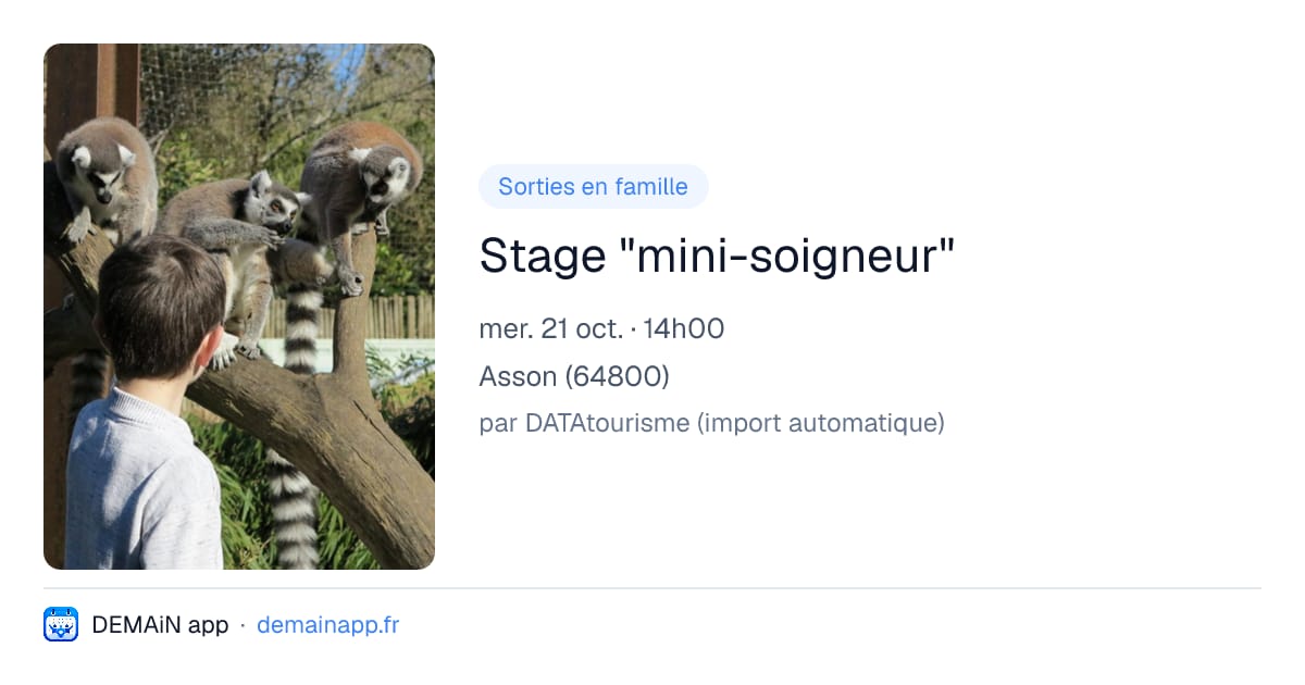 Stage "mini-soigneur" — Asson