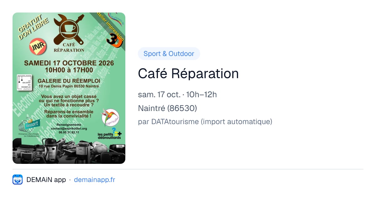Café Réparation — Naintré