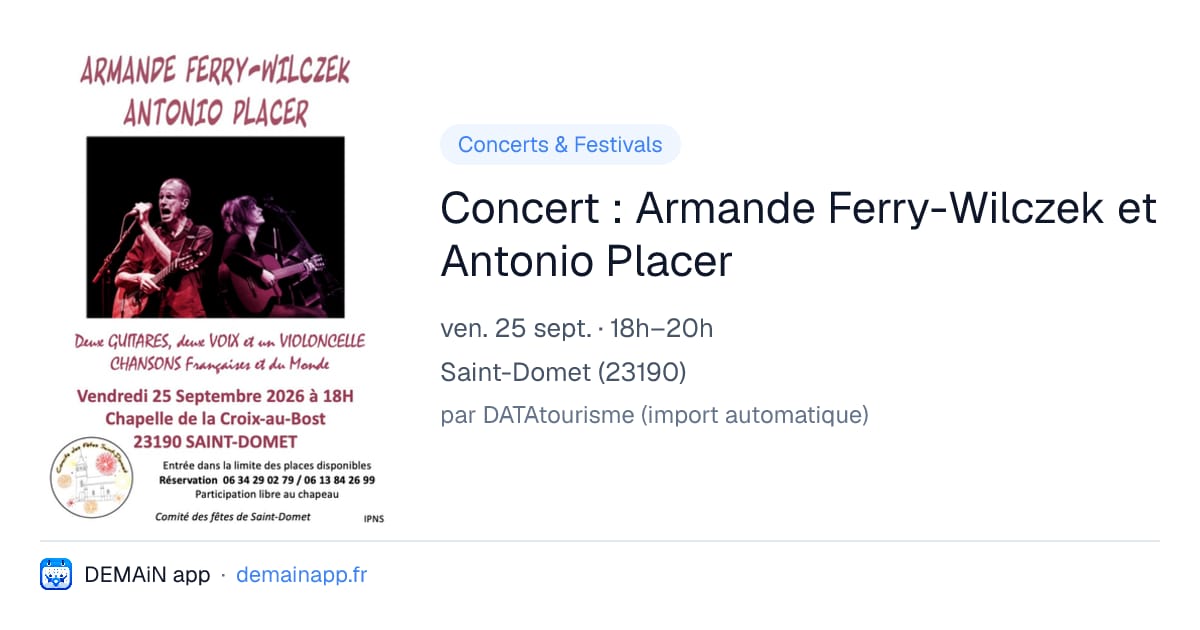 Concert : Armande Ferry-Wilczek et Antonio Placer — Saint-Domet