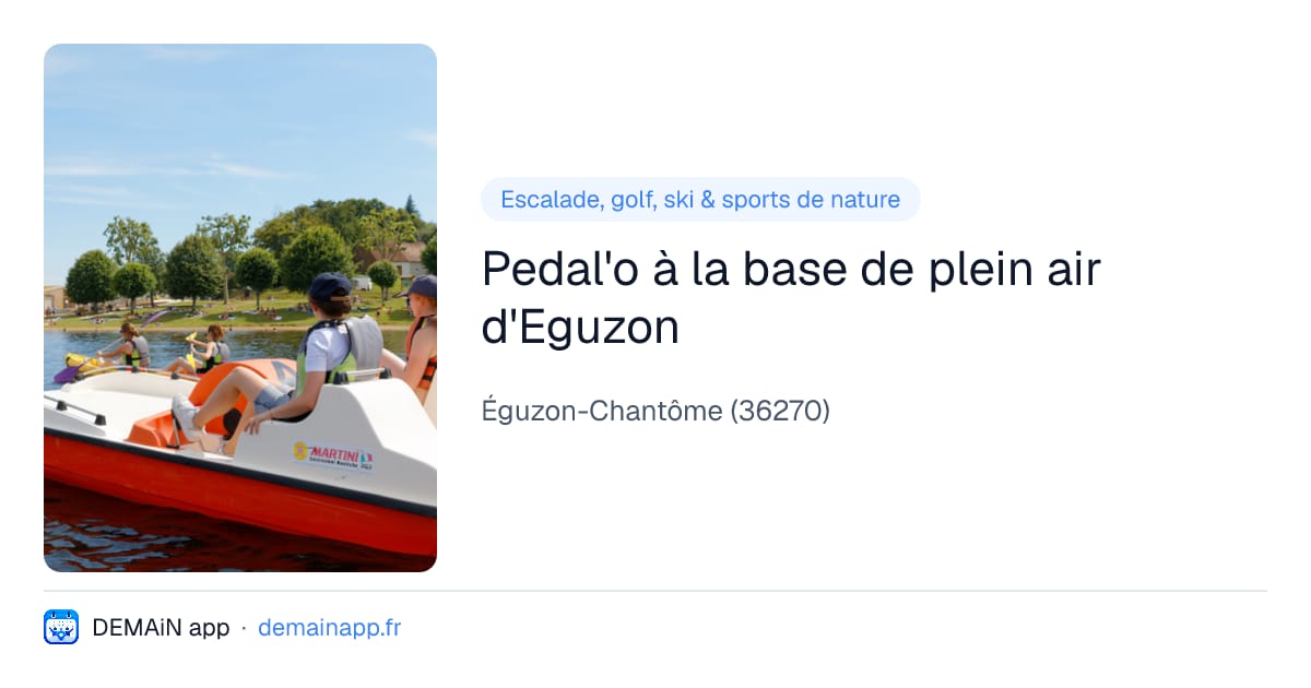 Pedal'o à la base de plein air d'Eguzon — Éguzon-Chantôme