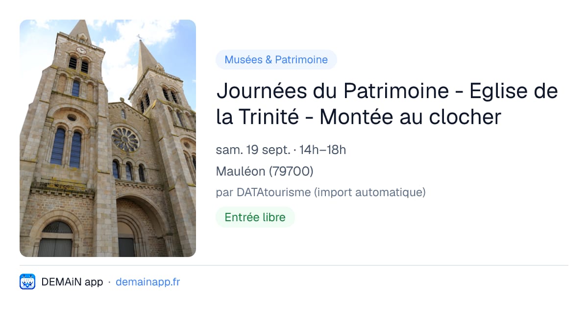 Journées du Patrimoine - Eglise de la Trinité - Montée au clocher — Mauléon