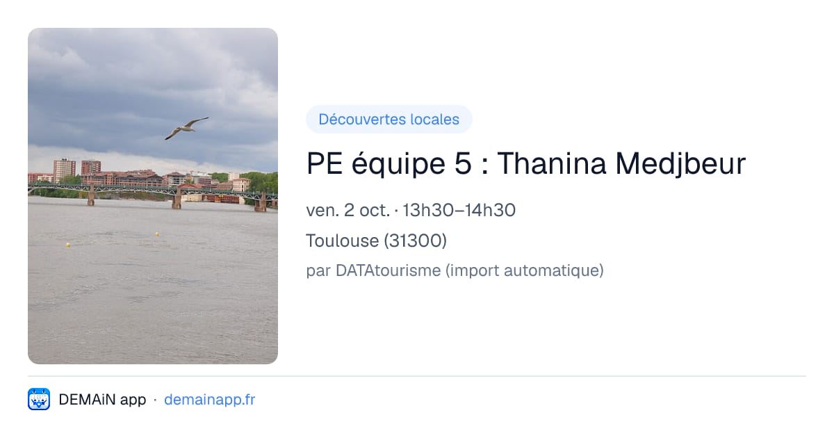 PE équipe 5 : Thanina Medjbeur — Toulouse