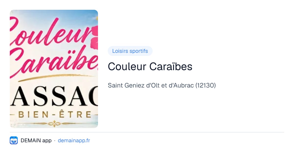 Couleur Caraïbes — Saint Geniez d'Olt et d'Aubrac