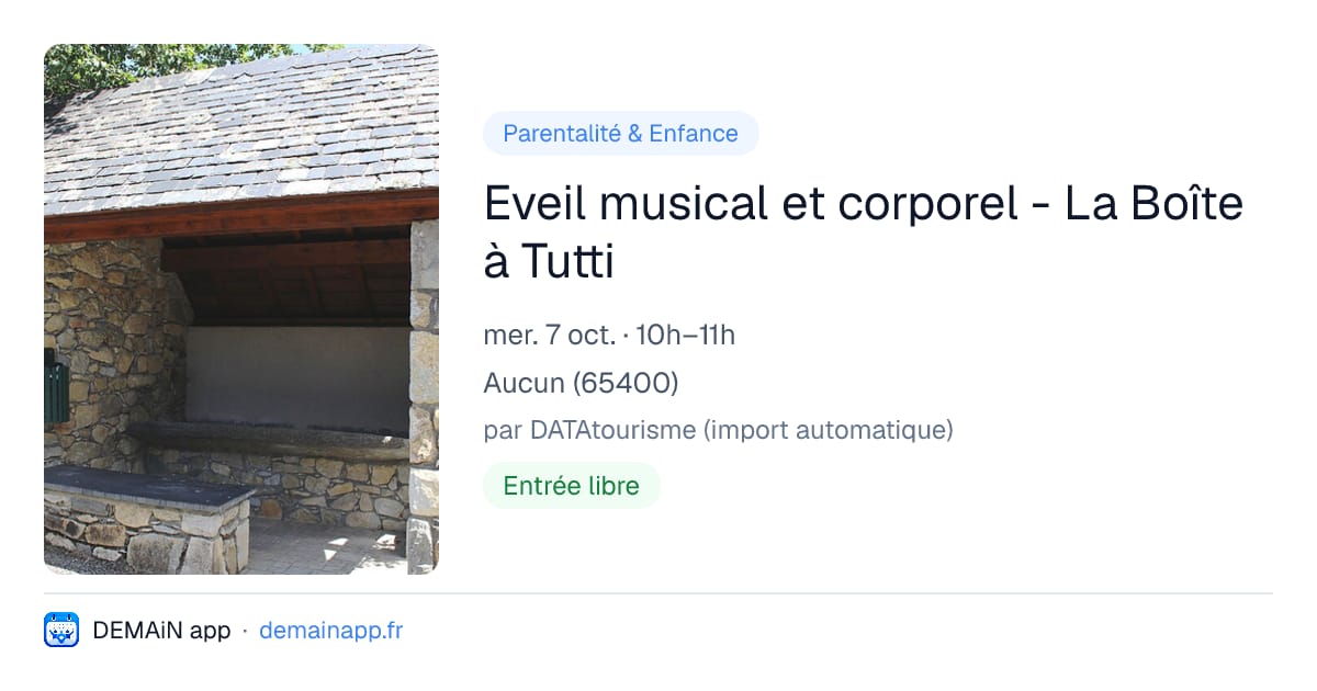 Eveil musical et corporel - La Boîte à Tutti — Aucun