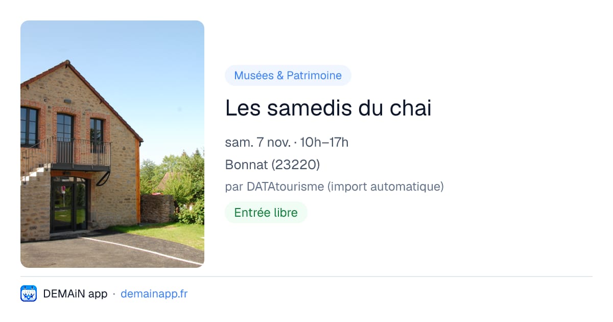 Les samedis du chai — Bonnat