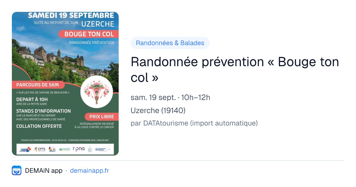 Randonnée prévention « Bouge ton col » — Uzerche