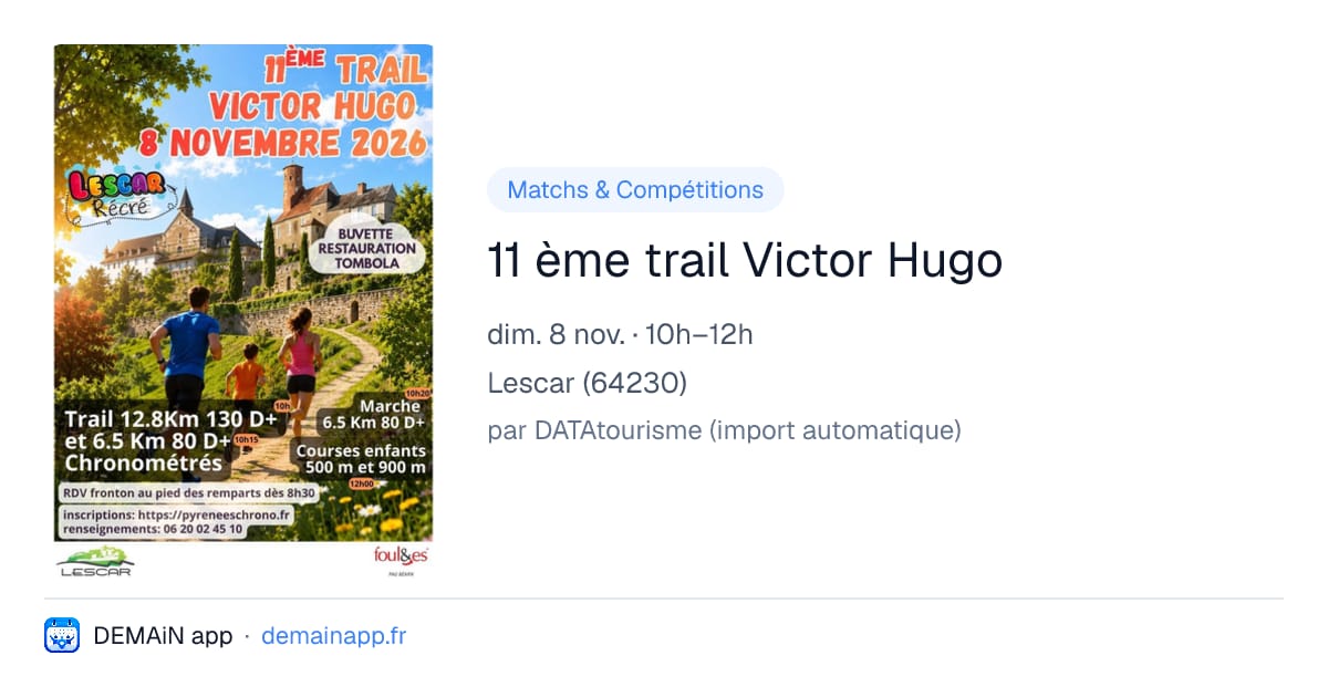 11 ème trail Victor Hugo — Lescar