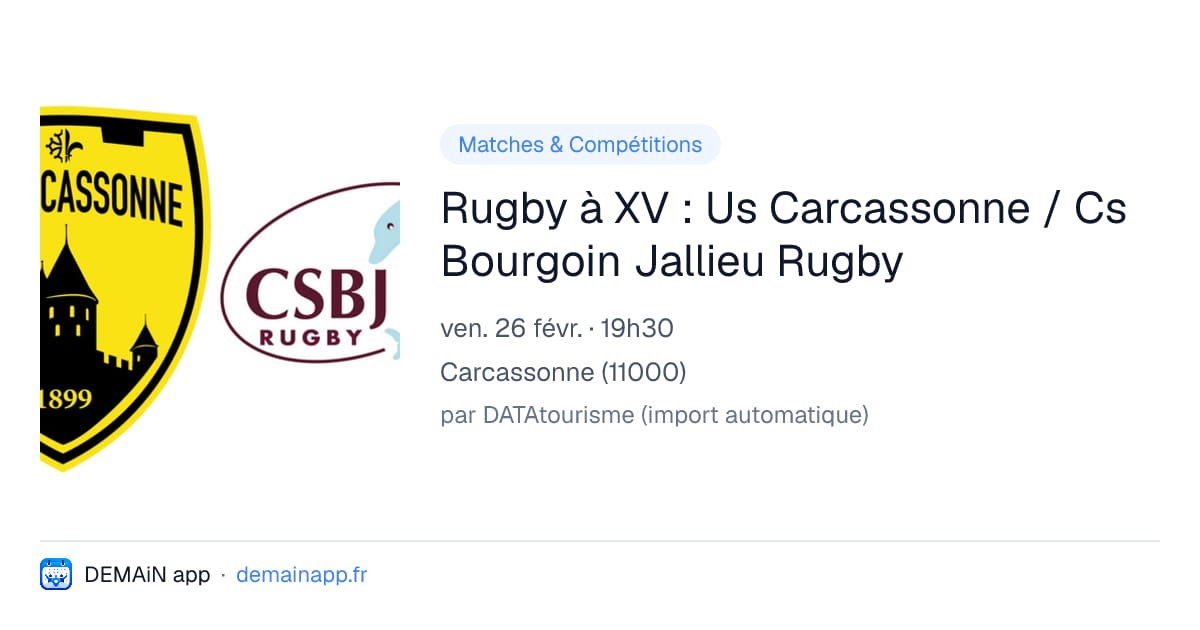 Rugby à XV : Us Carcassonne / Cs Bourgoin Jallieu Rugby — Carcassonne