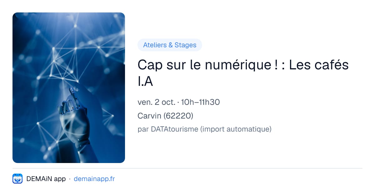 Cap sur le numérique ! : Les cafés I.A — Carvin