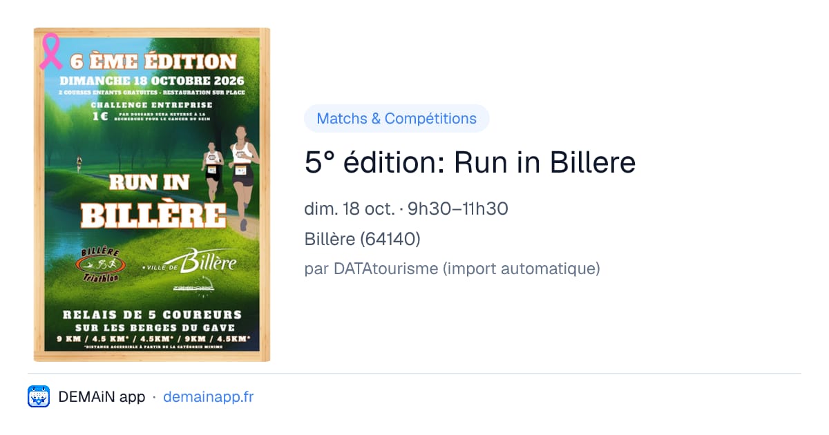 5° édition: Run in Billere — Billère