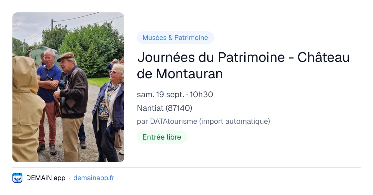 Journées du Patrimoine - Château de Montauran — Nantiat
