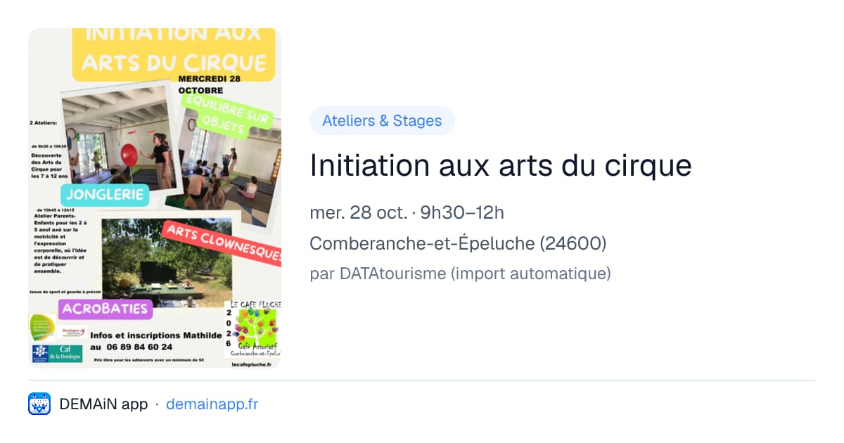 Initiation aux arts du cirque — Comberanche-et-Épeluche