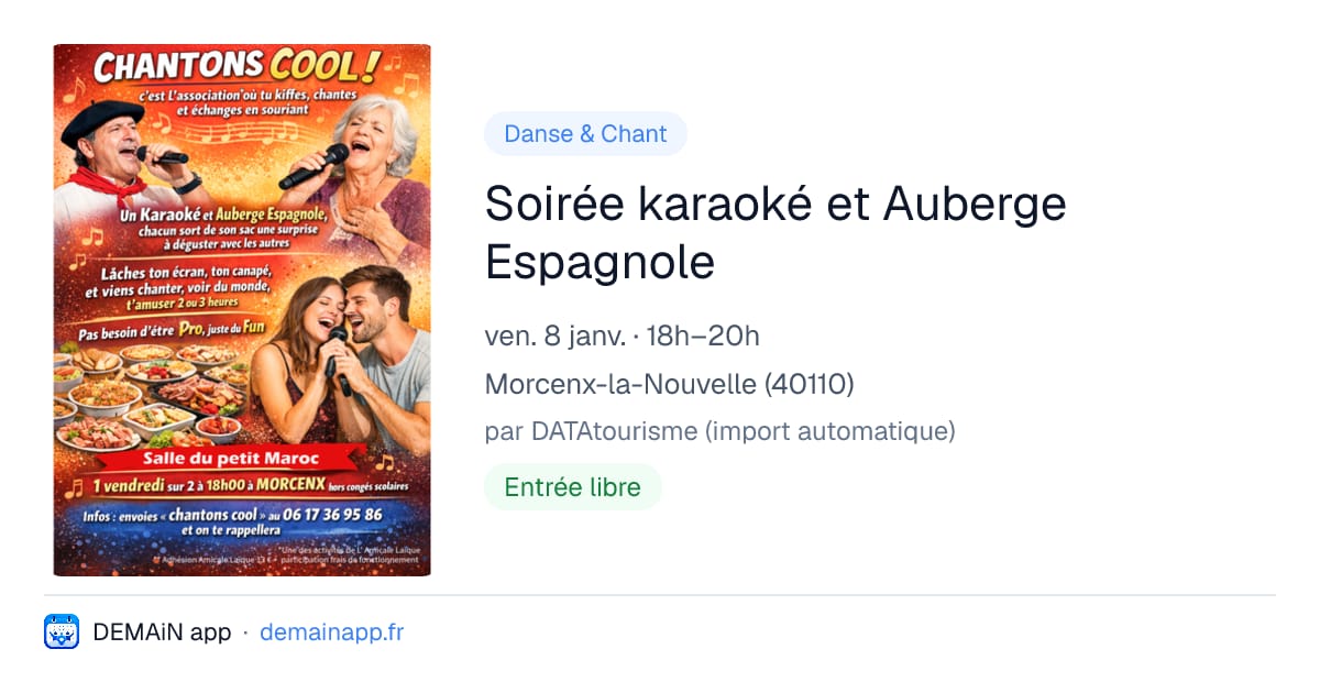 Soirée karaoké et Auberge Espagnole — Morcenx-la-Nouvelle
