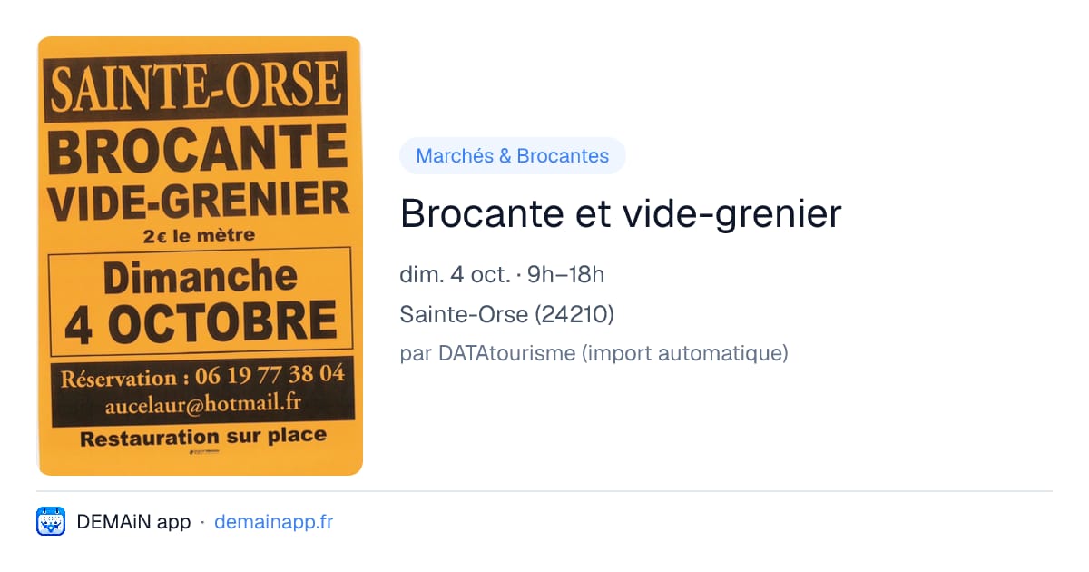 Brocante et vide-grenier — Sainte-Orse