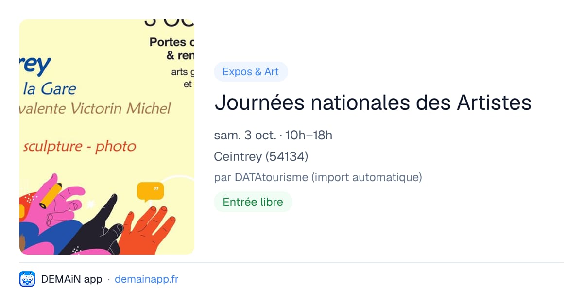 Journées nationales des Artistes — Ceintrey