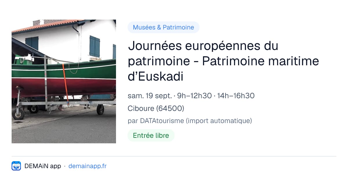 Journées européennes du patrimoine - Patrimoine maritime d’Euskadi — Ciboure