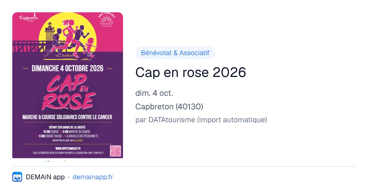 Cap en rose 2026 — Capbreton