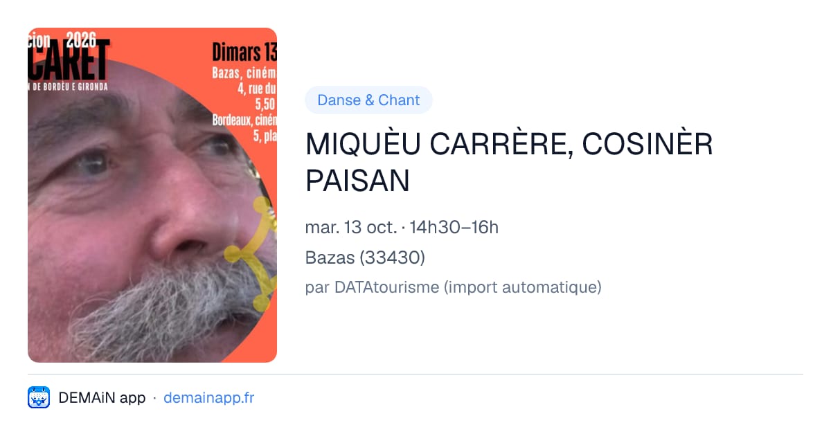 MIQUÈU CARRÈRE, COSINÈR PAISAN — Bazas