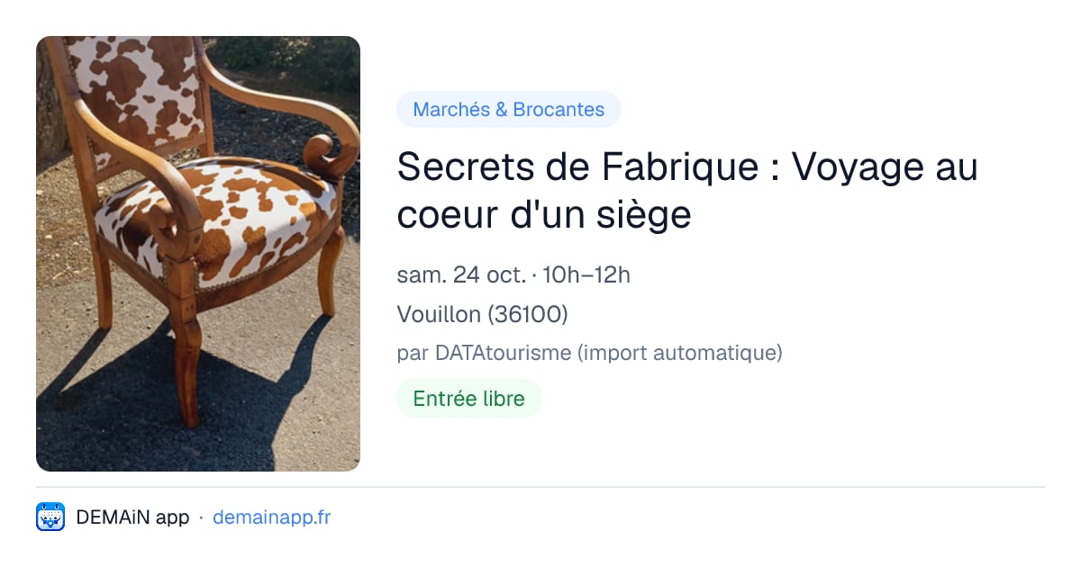Secrets de Fabrique : Voyage au coeur d'un siège — Vouillon
