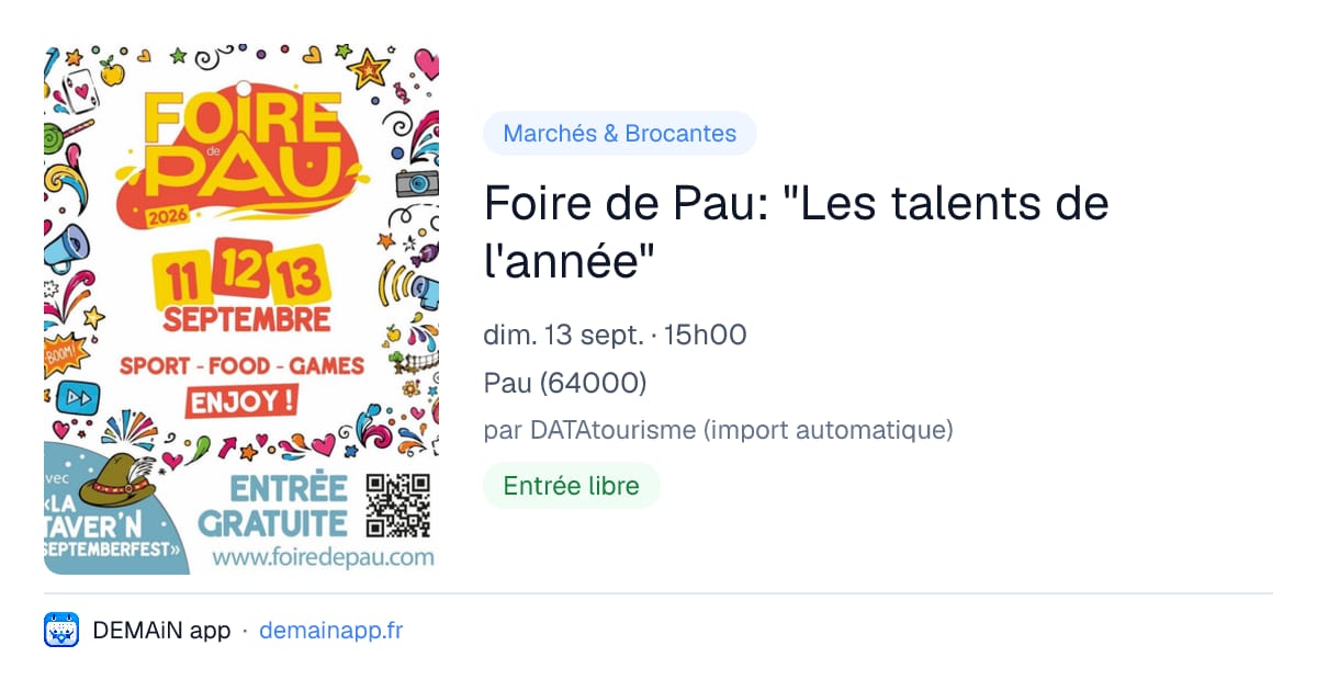 Foire de Pau: "Les talents de l'année" — Pau