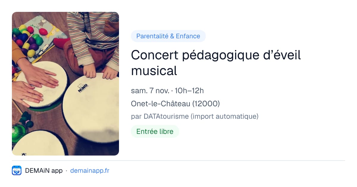 Concert pédagogique d’éveil musical — Onet-le-Château