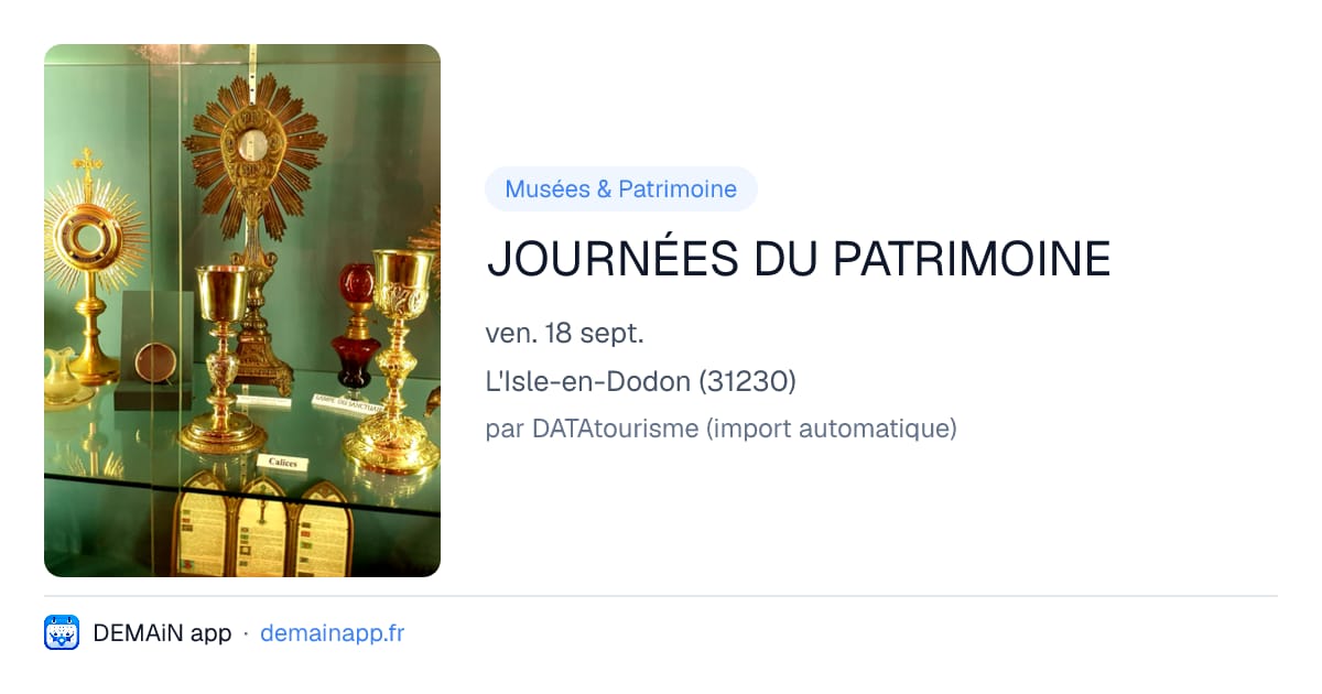JOURNÉES DU PATRIMOINE — L'Isle-en-Dodon