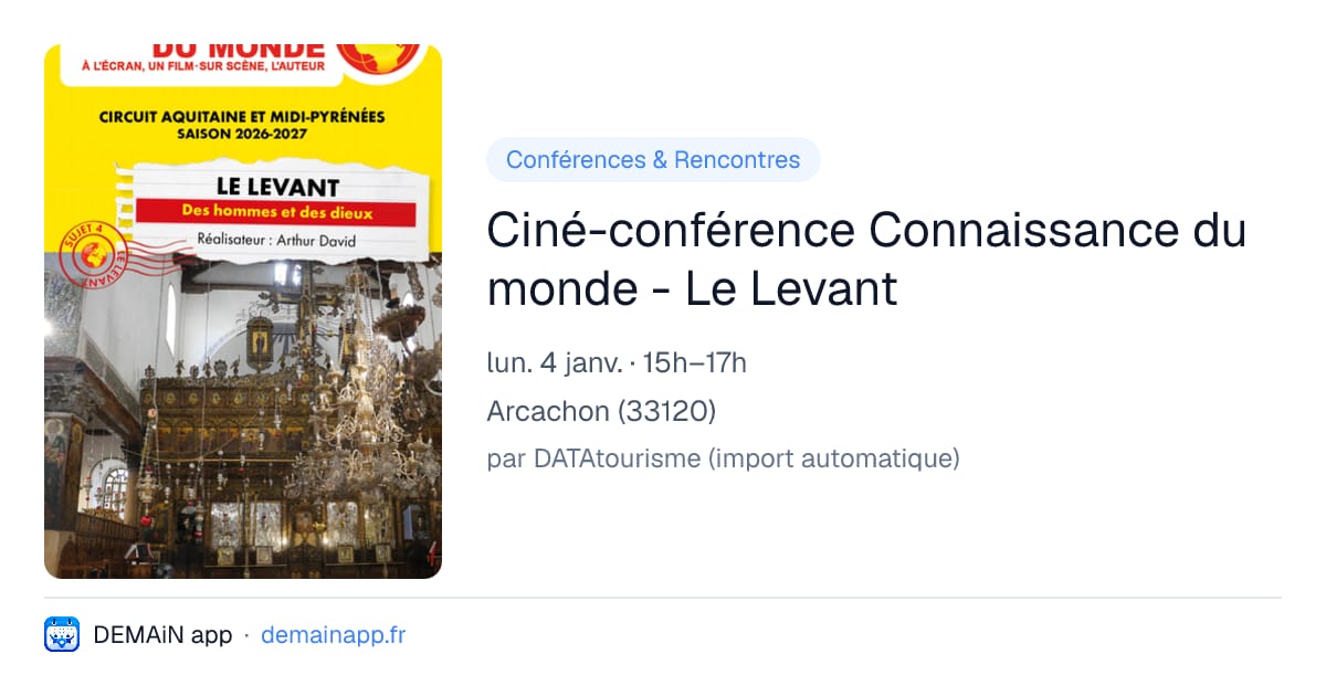 Ciné-conférence Connaissance du monde - Le Levant — Arcachon