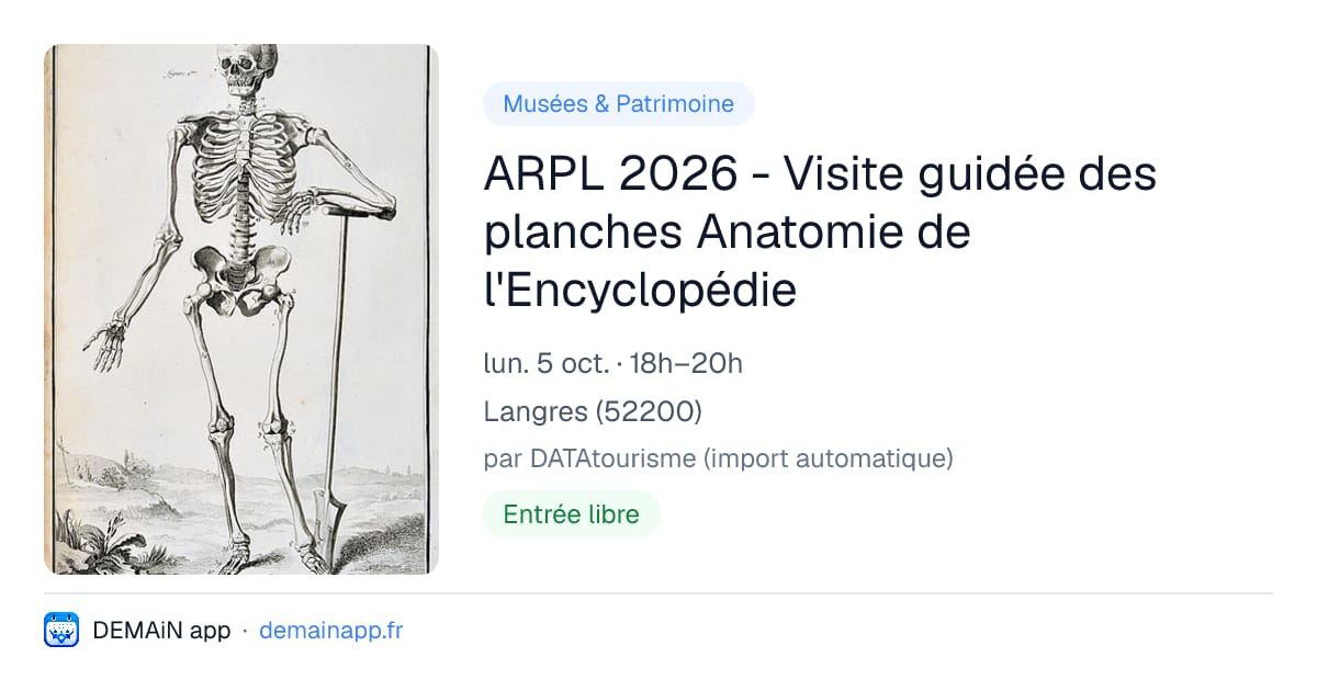 ARPL 2026 - Visite guidée des planches Anatomie de l'Encyclopédie — Langres