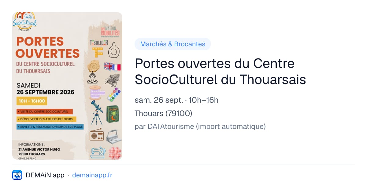 Portes ouvertes du Centre SocioCulturel du Thouarsais — Thouars