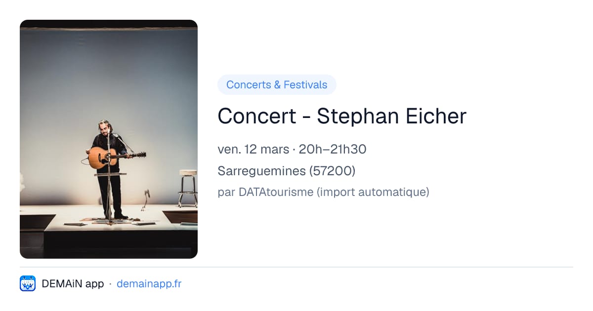 Concert - Stephan Eicher — Sarreguemines