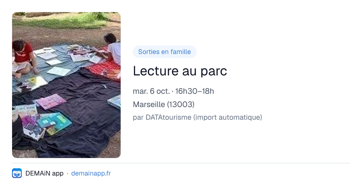 Lecture au parc — Marseille