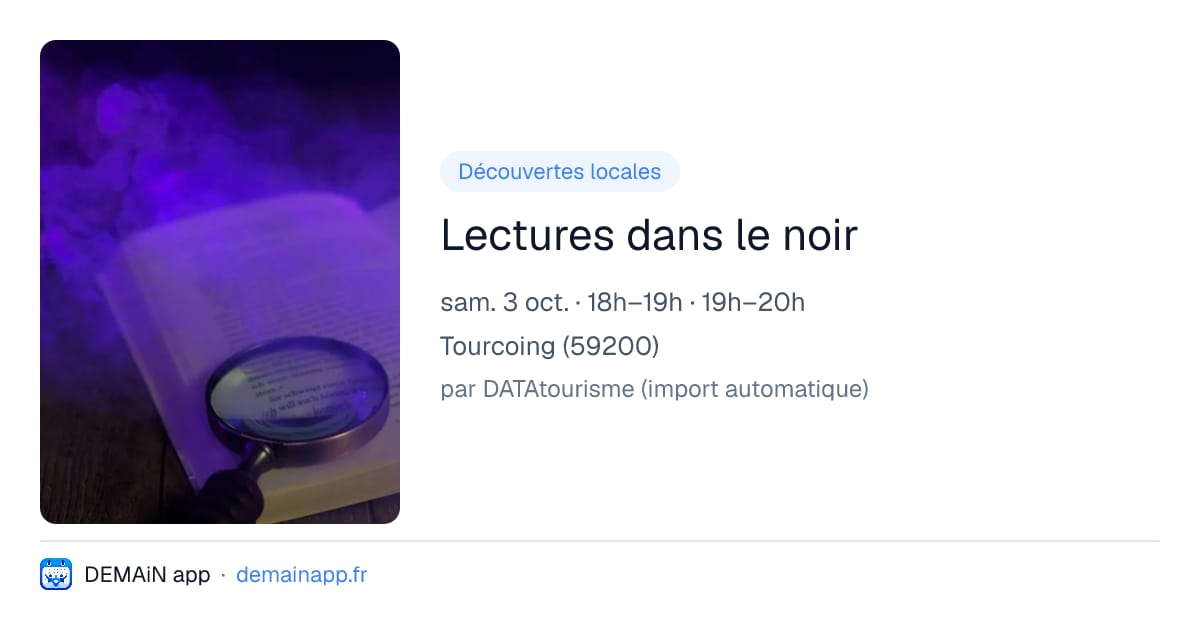 Lectures dans le noir — Tourcoing
