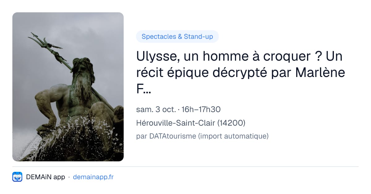 Ulysse, un homme à croquer ? Un récit épique décrypté par Marlène Fraterno — Hérouville-Saint-Clair