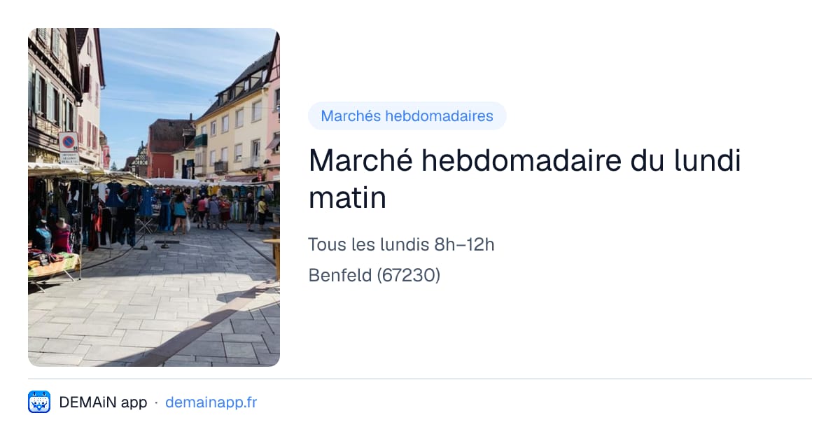 Marché hebdomadaire du lundi matin — Benfeld