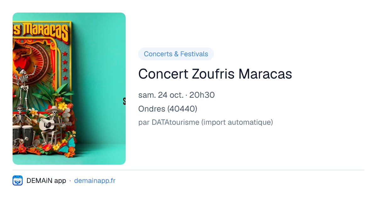 Concert Zoufris Maracas — Ondres