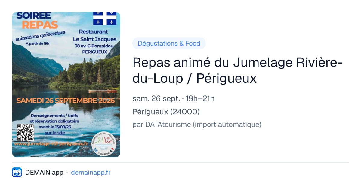 Repas animé du Jumelage Rivière-du-Loup / Périgueux — Périgueux