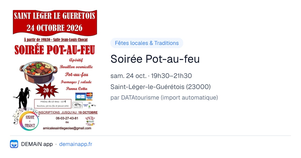 Soirée Pot-au-feu — Saint-Léger-le-Guérétois