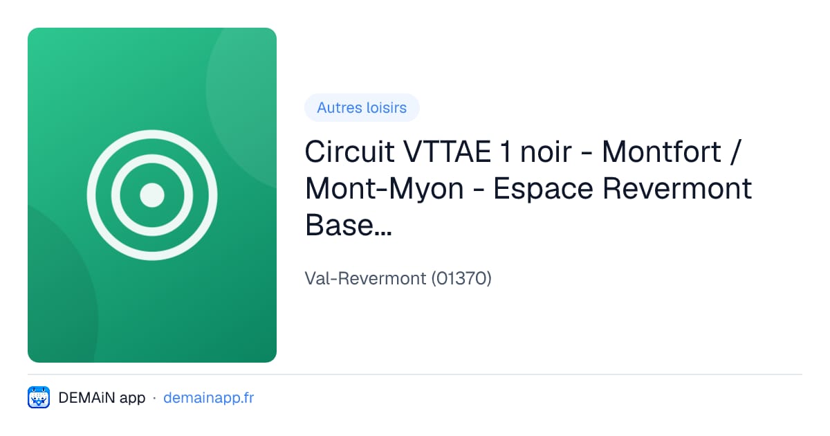 Circuit VTTAE 1 noir - Montfort / Mont-Myon - Espace Revermont Base FFvélo — Val-Revermont