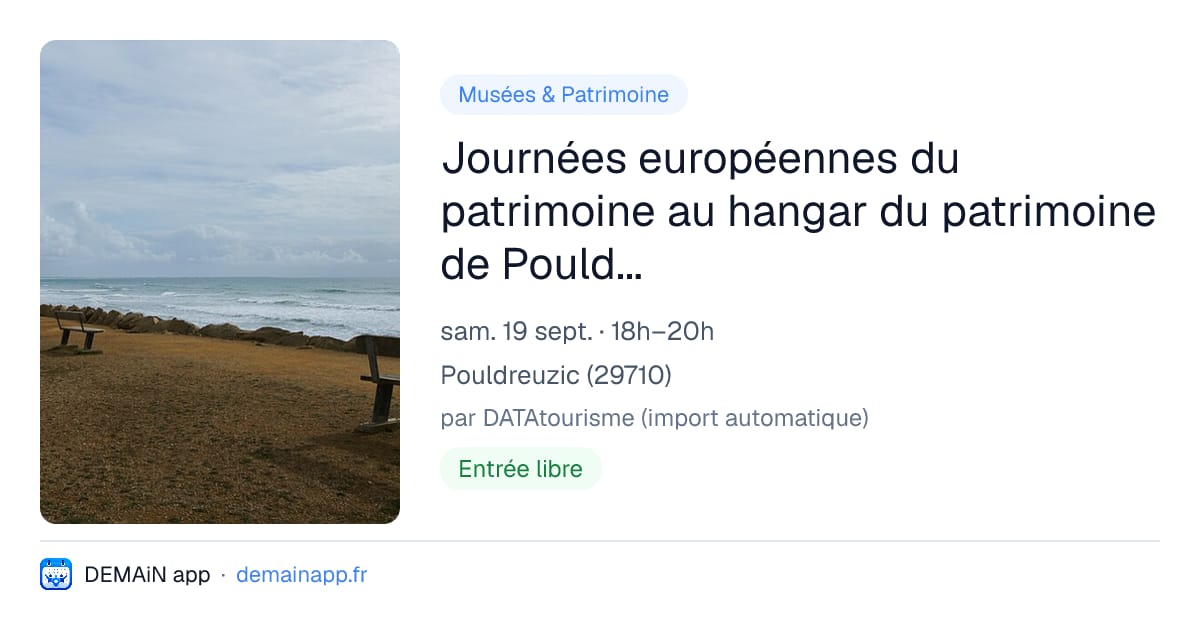 Journées européennes du patrimoine au hangar du patrimoine de Pouldreuzic — Pouldreuzic