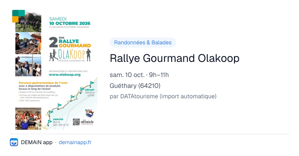 Rallye Gourmand Olakoop — Guéthary