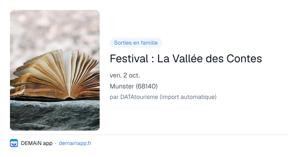 Festival : La Vallée des Contes — Munster