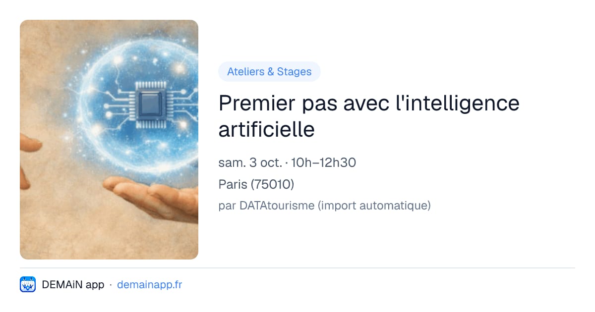 Premier pas avec l'intelligence artificielle — Paris