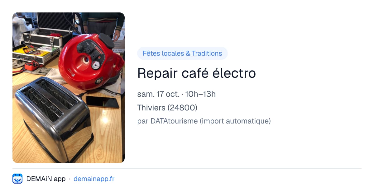 Repair café électro — Thiviers