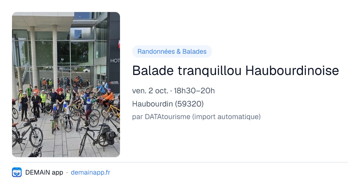 Balade tranquillou Haubourdinoise — Haubourdin