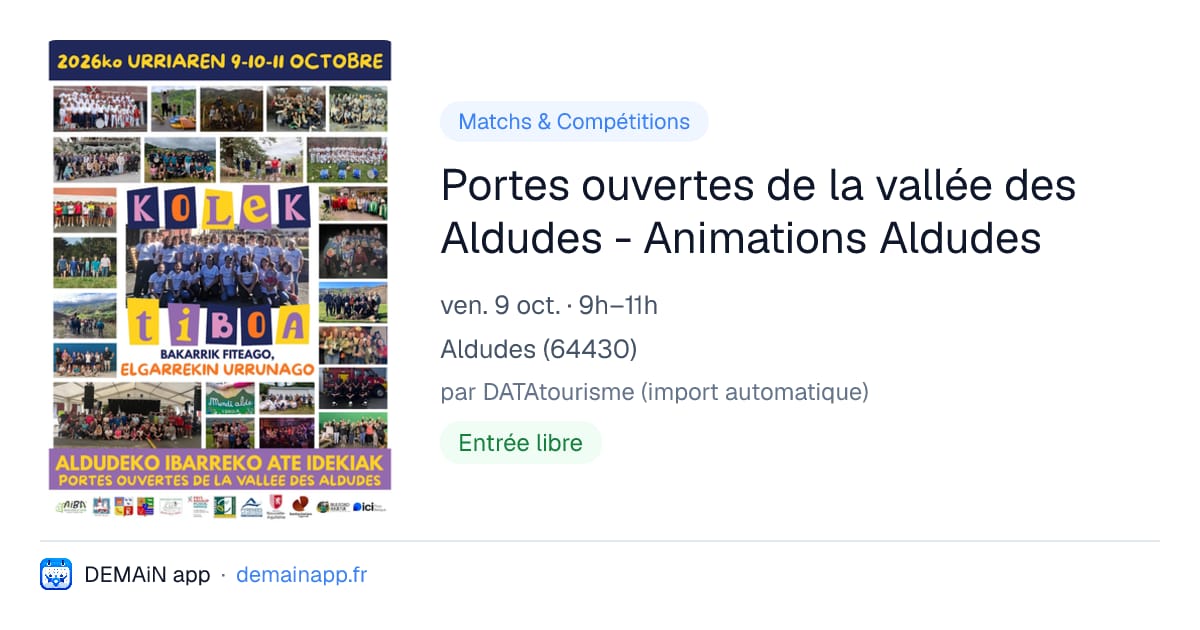 Portes ouvertes de la vallée des Aldudes - Animations Aldudes — Aldudes