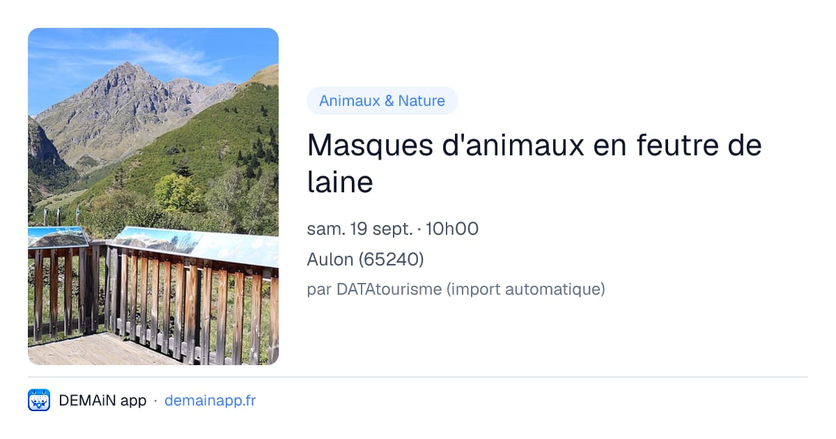 Masques d'animaux en feutre de laine — Aulon