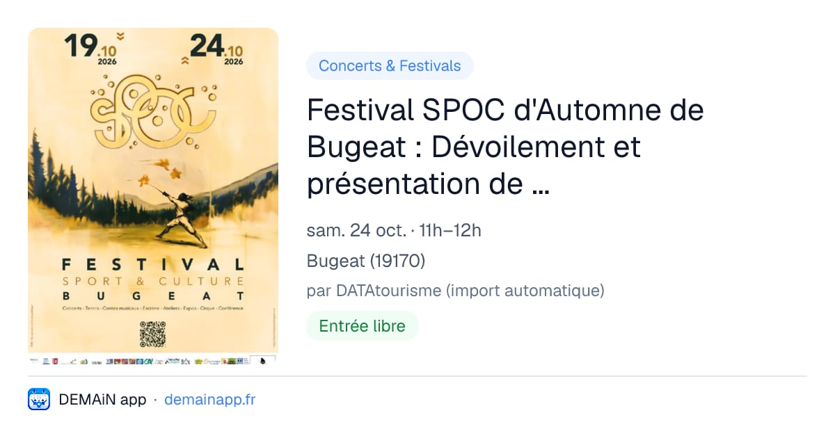 Festival SPOC d'Automne de Bugeat : Dévoilement et présentation de la fresque réalisée par Laure Bréaud — Bugeat