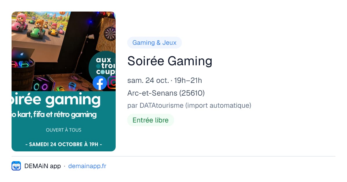 Soirée Gaming — Arc-et-Senans