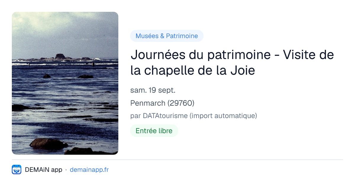 Journées du patrimoine - Visite de la chapelle de la Joie — Penmarch