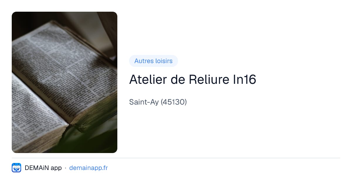 Atelier de Reliure In16 — Saint-Ay